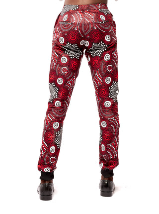 Red Swirl Ankara Jumper Pants