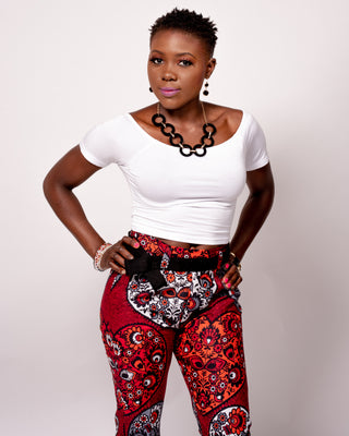 Bow Knot Slim Pencil Ankara Pants