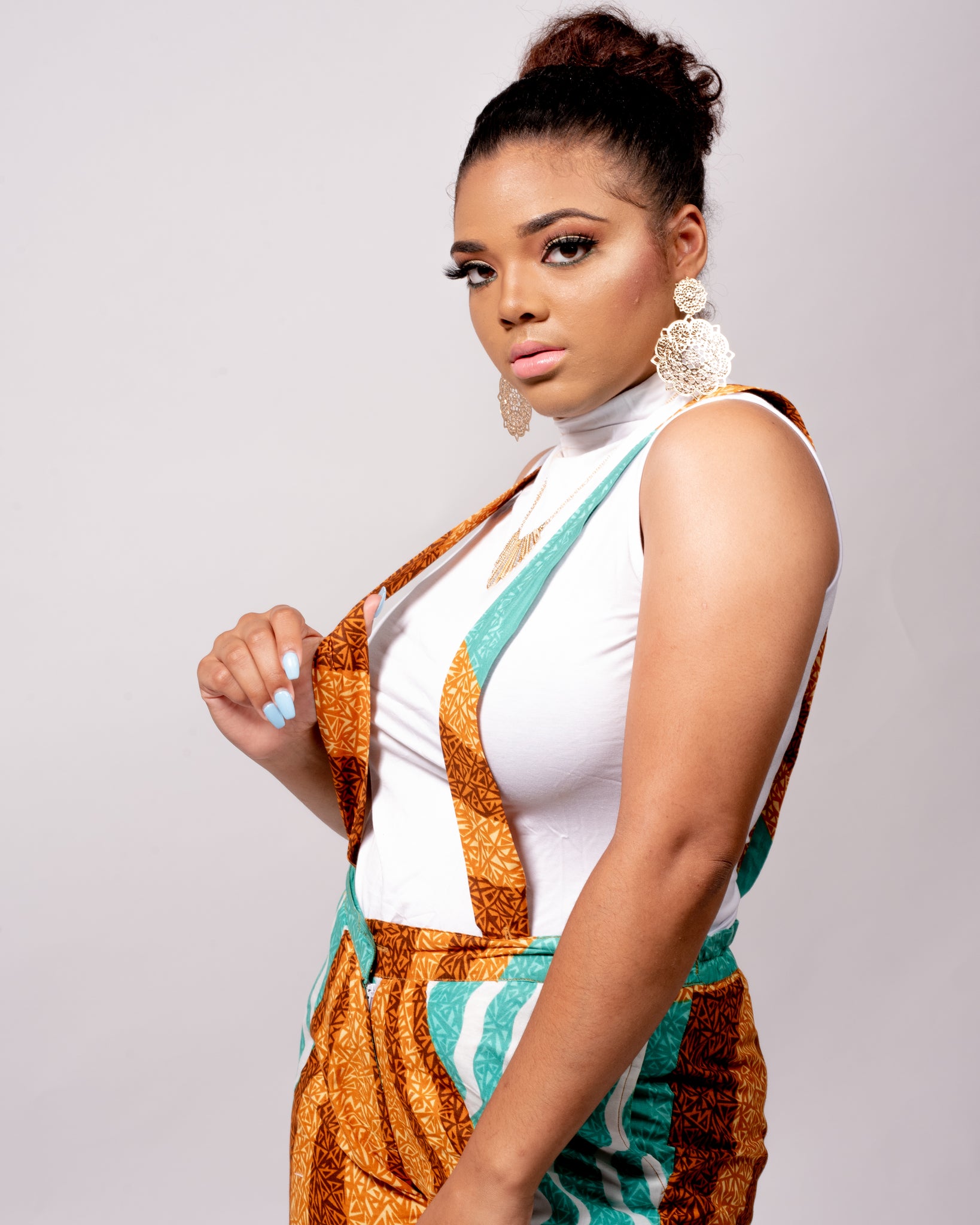 Ankara Dungaree Shorts Nandi BAJI Clothing