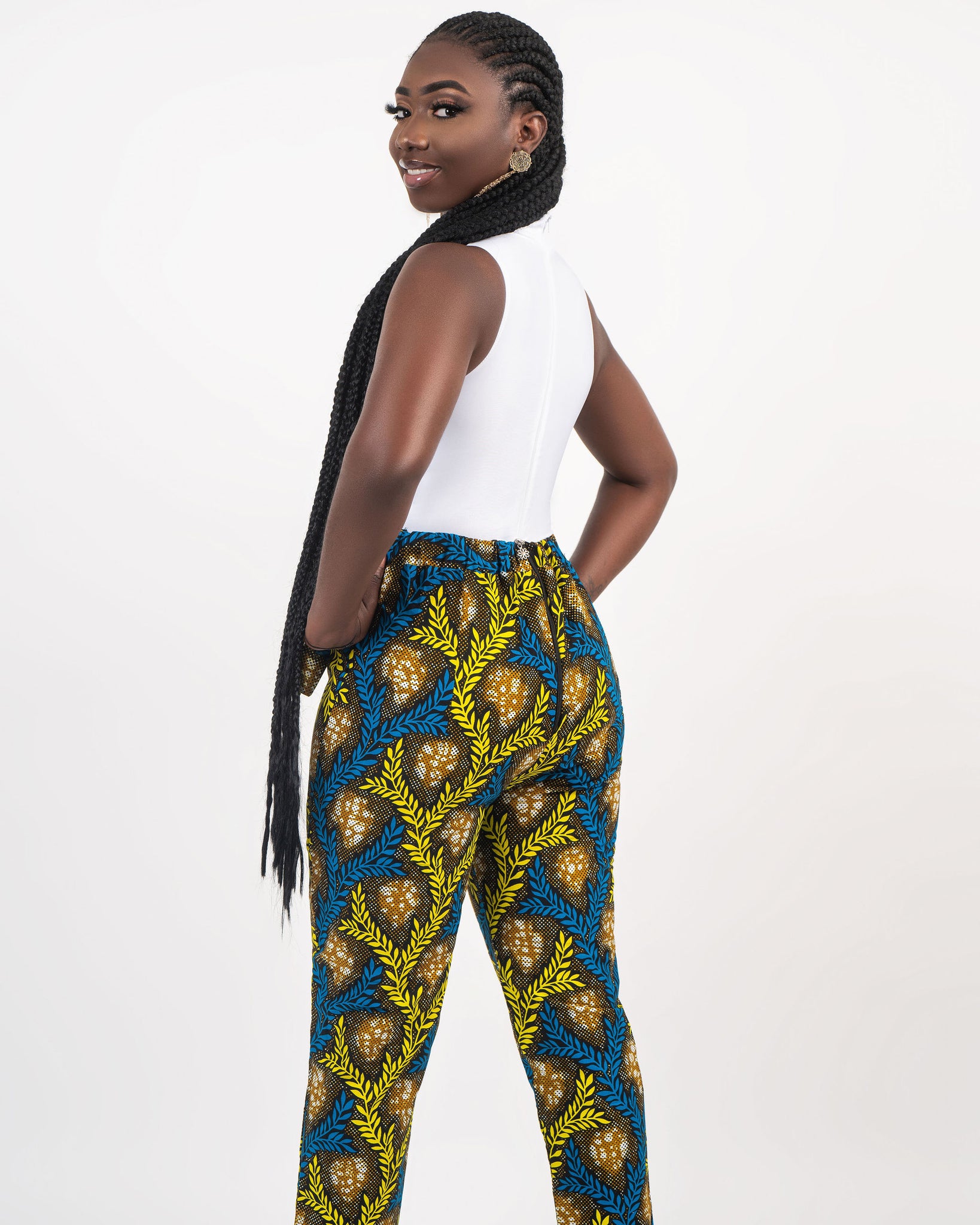 Puleng African Print Harem Trousers  African Clothing Store UK