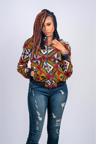 Mazes Ankara Bomber Jacket (Unisex)