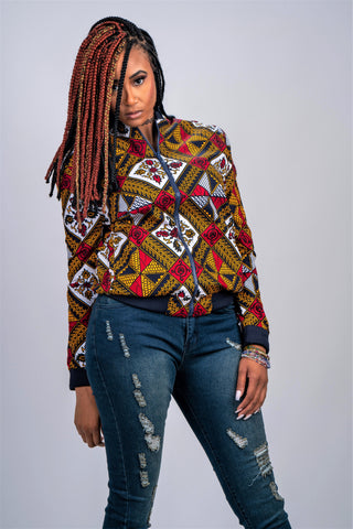 Mazes Ankara Bomber Jacket (Unisex)