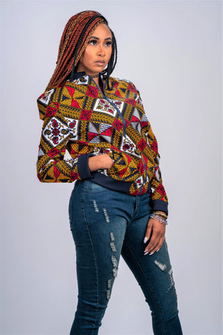 Mazes Ankara Bomber Jacket (Unisex)