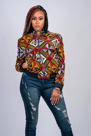 Mazes Ankara Bomber Jacket (Unisex)