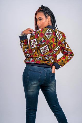 Mazes Ankara Bomber Jacket (Unisex)